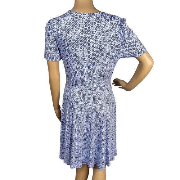 Boden NEW Bluebell Geo Blooms Short Sleeve Smocked A-line Shirt Dress SZ 4R - Picture 9 of 11